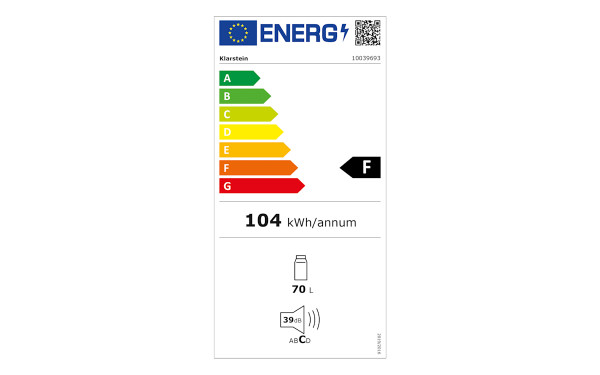 KLARSTEIN Audrey 70 L Bleu - &Eacute;tiquette &eacute;nergie v2