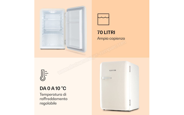 KLARSTEIN Audrey 70 L Blanc - Vue de l'int&eacute;rieur