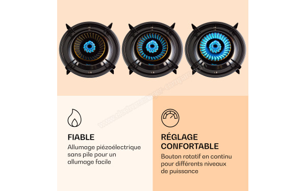 KLARSTEIN Barzona 2+ - Zoom sur les foyers &agrave; gaz