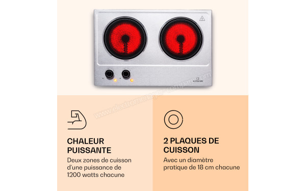 KLARSTEIN Ramsey Argent - Zoom sur les foyers radiants