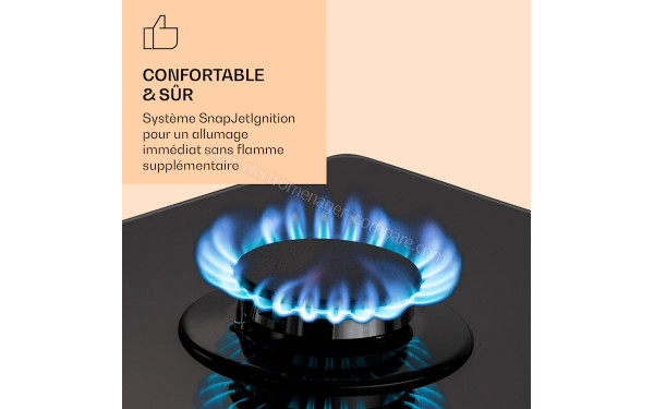 KLARSTEIN Ignito Chef Edition Noir - Zoom sur le foyer &agrave; gaz