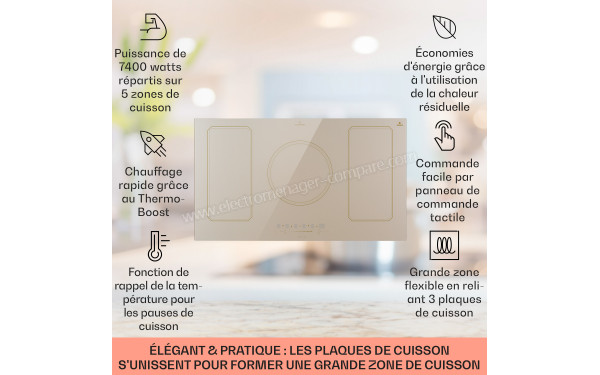 KLARSTEIN Victoria 5 Flex Ivoire - Fonctions de la table de cuisson