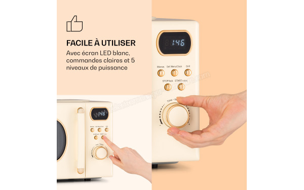 KLARSTEIN Julieta 20L Cr&egrave;me - Panneau de commandes