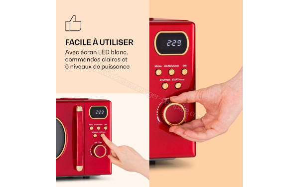 KLARSTEIN Julieta 20L Rouge - Panneau de commandes