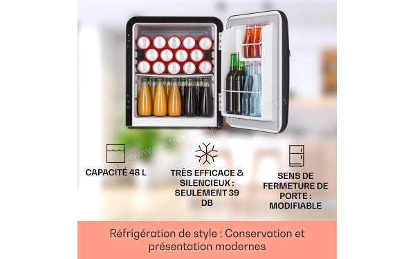 KLARSTEIN Audrey Mini 48 L Noir Classe F - Vue de l'int&eacute;rieur
