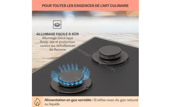 KLARSTEIN Firetale 4 Noir - Zoom sur les foyers &agrave; gaz