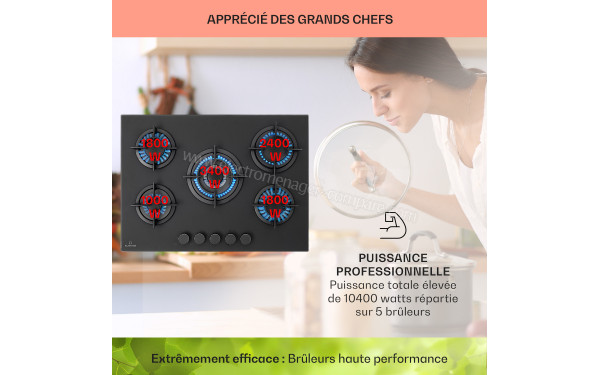 KLARSTEIN Firetale 5 Noir - Zoom sur les foyers &agrave; gaz