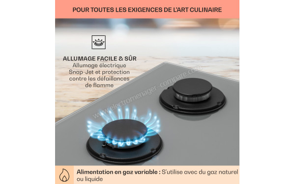 KLARSTEIN Firetale 4 Gris - Zoom sur les foyers &agrave; gaz