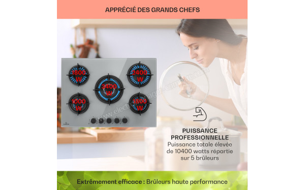 KLARSTEIN Firetale 5 Gris - Zoom sur les foyers &agrave; gaz