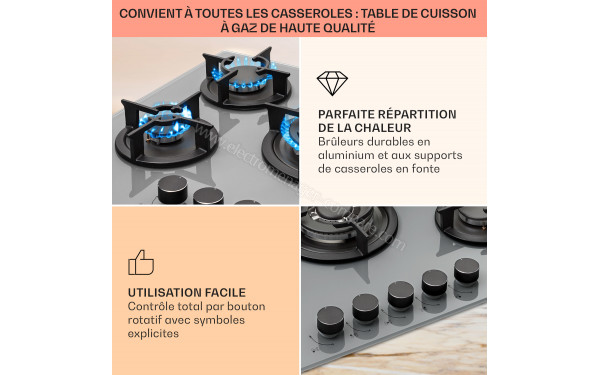 KLARSTEIN Firetale 5 Gris - Panneau de commandes