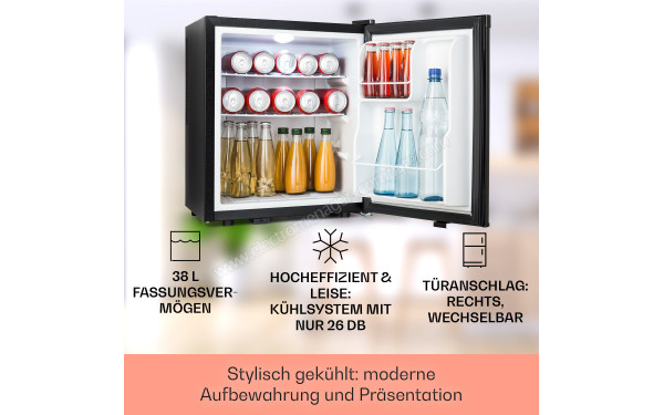 KLARSTEIN Happy Hour 38 Noir - Vue de l'int&eacute;rieur