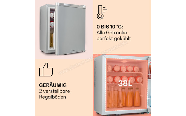 KLARSTEIN Happy Hour 38 Argent - Dimensions