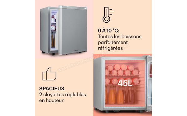 KLARSTEIN Happy Hour 45 Argent - Dimensions