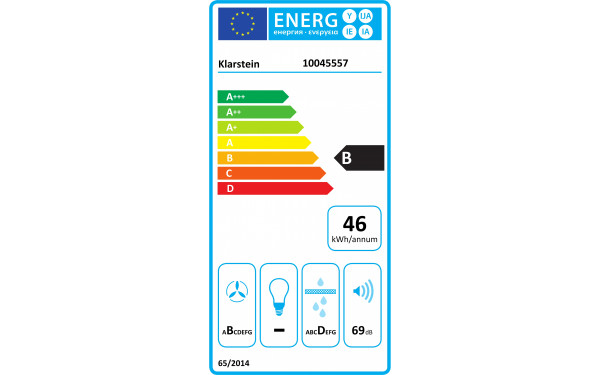 KLARSTEIN Chef-Fusion Down Air System 77 Noir - &Eacute;tiquette &eacute;nergie