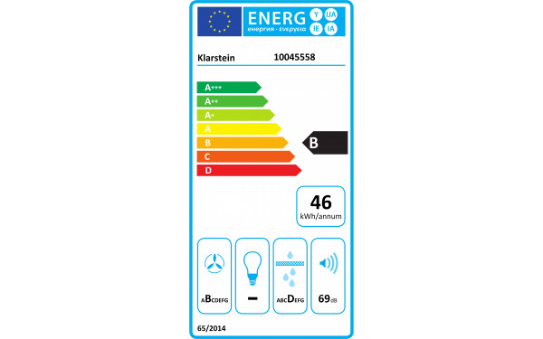KLARSTEIN Chef-Fusion Down Air System 90 Noir - &Eacute;tiquette &eacute;nergie
