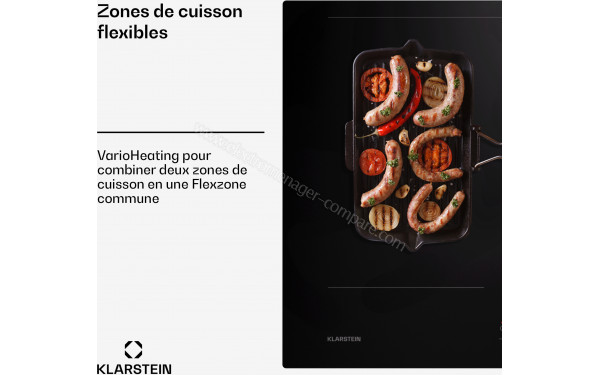 KLARSTEIN AirJet 83 Down Air System Noir - Zones de cuisson flexibles