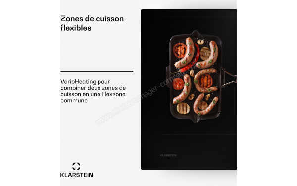 KLARSTEIN AirJet 90 Down Air System Noir - Zones de cuisson flexibles