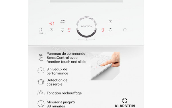 KLARSTEIN Delicatessa Domino Prime Blanc - Panneau de commandes