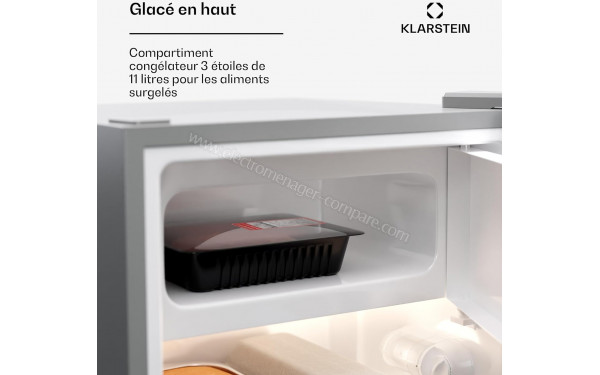 KLARSTEIN Cool Cousin Argent 2023 - Vue de l'int&eacute;rieur partie cong&eacute;lateur