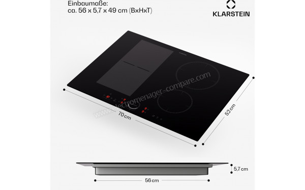 KLARSTEIN Delicatessa 70 Hybrid Noir - Dimensions