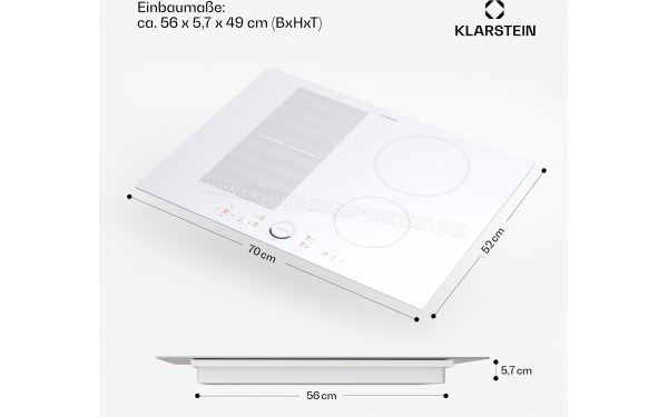 KLARSTEIN Delicatessa 70 Hybrid Blanc - Dimensions