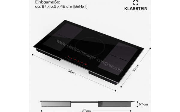 KLARSTEIN Delicatessa 90 Hybrid Prime Noir - Dimensions