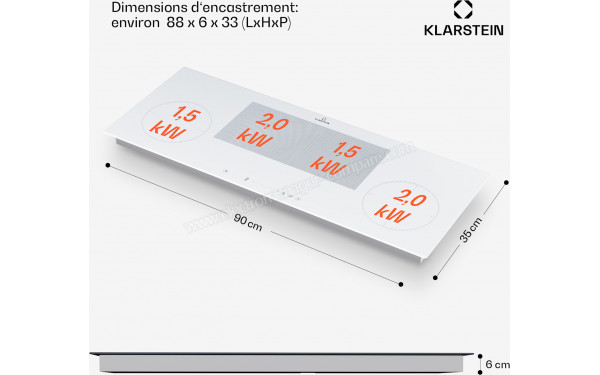 KLARSTEIN Delicatessa 90 Slim Hybrid Blanc - Dimensions