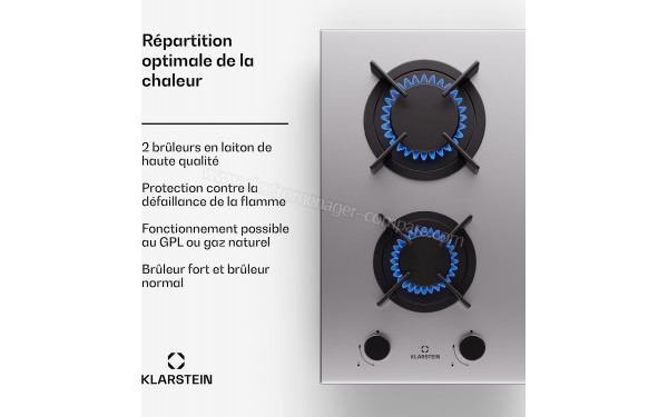 KLARSTEIN Goldflame 2 Inox - Zoom sur les foyers &agrave; gaz