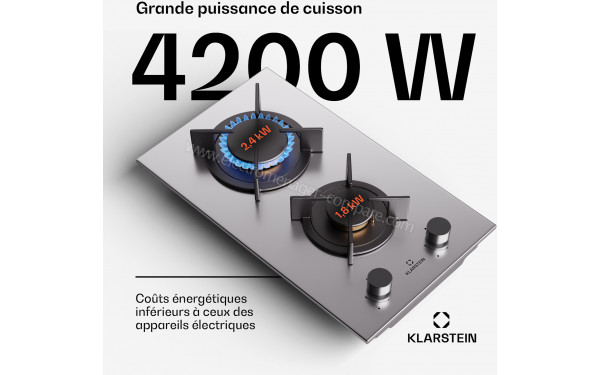 KLARSTEIN Goldflame 2 Inox - Puissance de cuisson