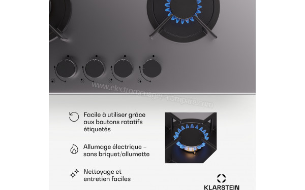 KLARSTEIN Goldflame 4 Inox - Panneau de commandes