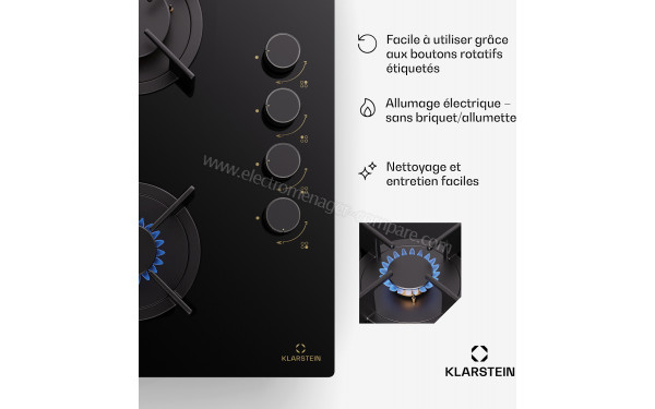 KLARSTEIN Goldflame 4 Noir D - Panneau de commandes