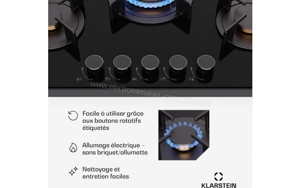 KLARSTEIN Goldflame 5 Noir 75 - Panneau de commandes