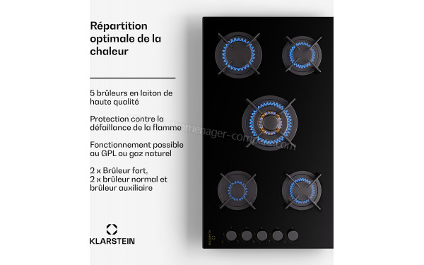 KLARSTEIN Goldflame 5 D - Zoom sur les foyers &agrave; gaz