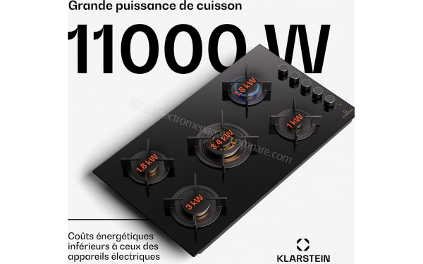 KLARSTEIN Goldflame 5 D - Puissance de cuisson