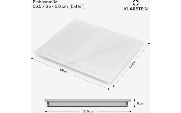 KLARSTEIN Masterzone 60 Flex Blanc - Dimensions