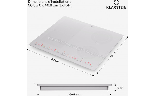 KLARSTEIN Masterzone 60 Hybrid Blanc - Dimensions