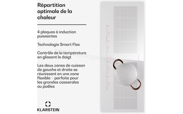 KLARSTEIN Masterzone 90 Slim Flex Blanc - R&eacute;partition optimale de la chaleur