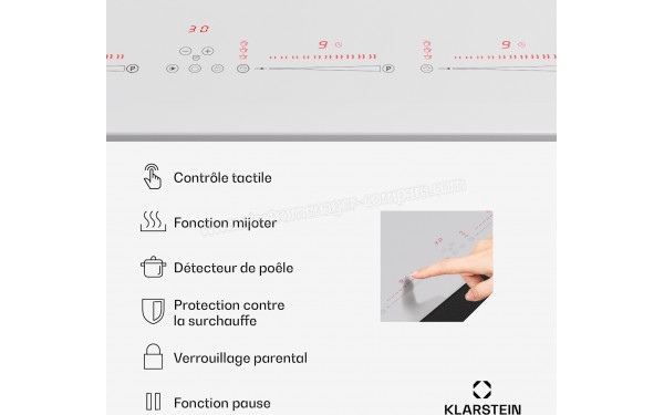 KLARSTEIN Masterzone Slim Round Blanc - Panneau de commandes