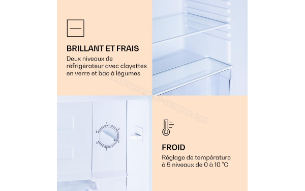 KLARSTEIN CoolArt 79 L Cool City 2024 - Vue de la clayette et du bouton de commande