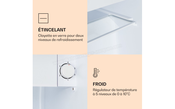 KLARSTEIN CoolArt 45 L Cool City 2024 - Vue de la clayette et du bouton de commande