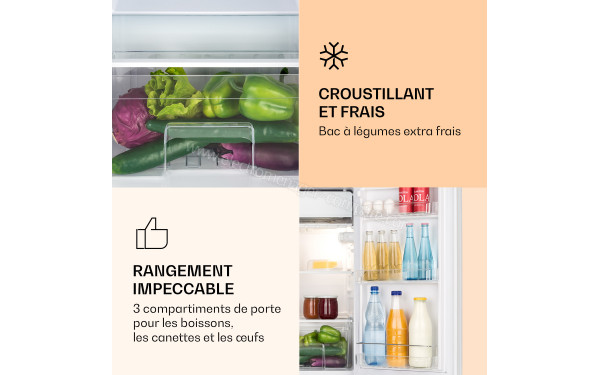 KLARSTEIN Luminance Frost 91 L Blanc 2024 - Bac fra&icirc;cheur et balconnets