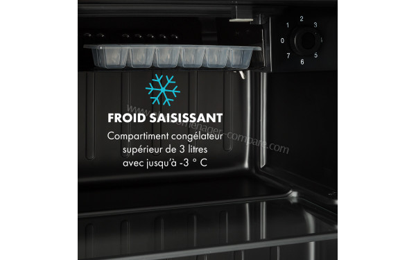 KLARSTEIN Obsidian 46 L Noir Classe E - Vue de l'int&eacute;rieur partie cong&eacute;lateur