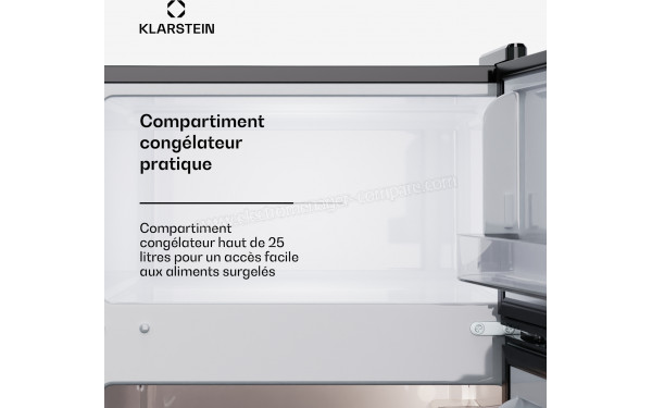 KLARSTEIN Big Daddy Cool 86 L Argent - Vue de l'int&eacute;rieur partie cong&eacute;lateur