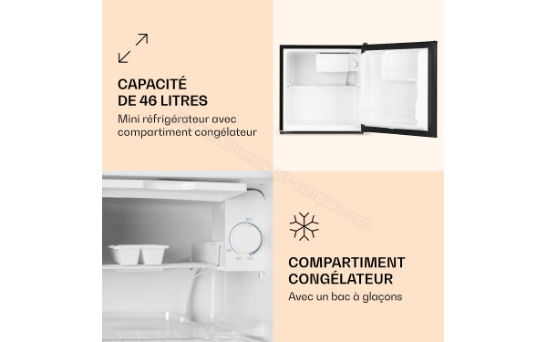 KLARSTEIN KS50-A 2024 - Vue de l'int&eacute;rieur et du compartiment cong&eacute;lateur