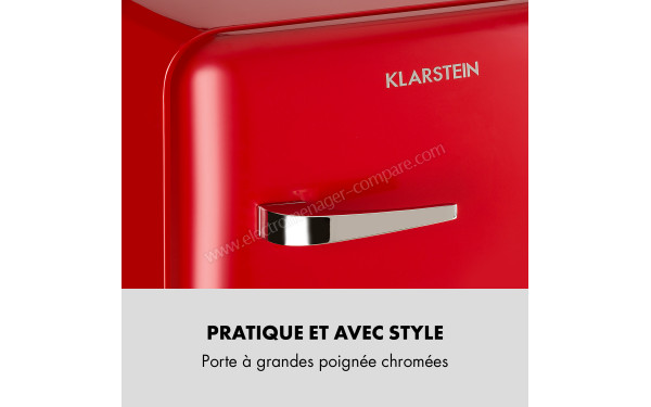 KLARSTEIN Audrey Mini 48 L Rouge 2024 - Zoom sur la poign&eacute;e