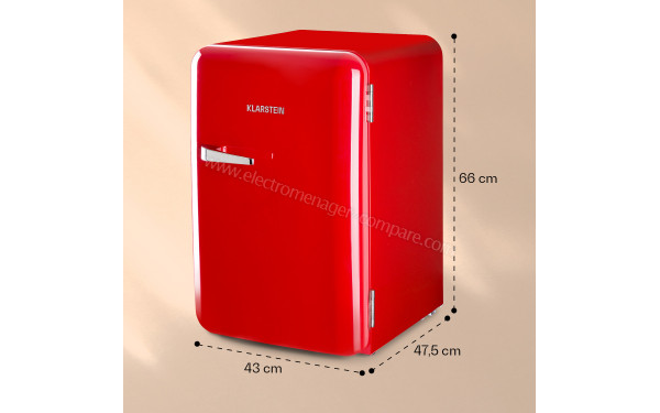KLARSTEIN Audrey 70 L Rouge 2024 - Dimensions