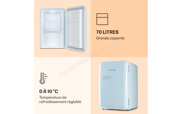 KLARSTEIN Audrey 70 L Bleu 2024 - Dimensions