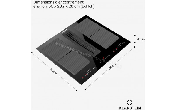 KLARSTEIN Full House 60 Down Air System Noir - Dimensions