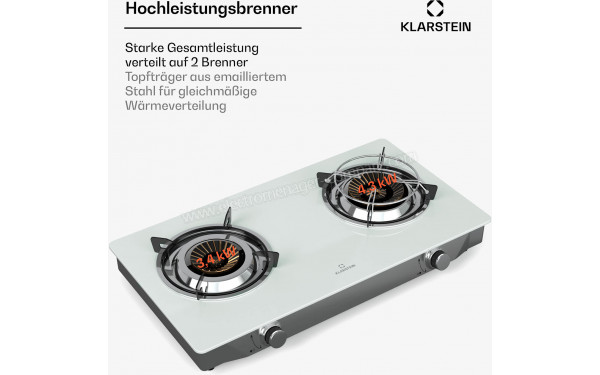 KLARSTEIN Barzona 2 Blanc - Puissance de cuisson