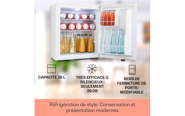 KLARSTEIN Happy Hour 38 Blanc 2024 - Vue de l'int&eacute;rieur